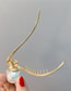 Fashion Gold Pearl Hairpin Frog Buckle