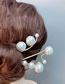 Fashion Two Large Beads And One Small Bead Geometric Pearl Hairpin