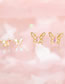 Fashion Gold Bronze Zirconium Butterfly Stud Earrings