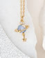Fashion Blue White K Copper Diamond Planet Necklace