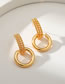 Fashion Gold Copper Gold Plated Hoop Stud Earrings