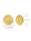 Fashion Gold Copper Gold Plated Shell Stud Earrings