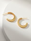 Fashion Gold Copper Gold Plated Threaded C-shaped Stud Earrings