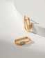 Fashion Gold Copper Gold Plated Zirconia U-shaped Earrings