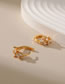 Fashion Gold Copper Gold Plated Geometric Leaf Earrings