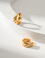 Fashion Gold Brass Gold Plated Zirconia Line Earrings