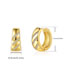 Fashion Gold Brass Gold Plated Zirconia Line Earrings