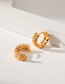Fashion Gold Copper Gold Plated Zirconium Geometric Leaf Earrings