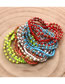 Fashion Br1404-d Rose Red Solid Copper Painted Geometric Beaded Bracelet