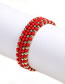 Fashion Br1404-c-s Platinum Beads Solid Copper Painted Geometric Beaded Bracelet