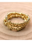Fashion C Brass Gold Plated Faceted Gold Beaded Bracelet