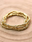 Fashion B Brass Gold Plated Faceted Gold Beaded Bracelet
