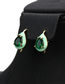 Fashion Rose Water Droplets Gold Plated Copper Drop Earrings With Diamonds