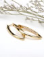 Fashion Gold Brass Gold Plated V-shaped Diamond Earrings