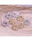 Fashion White Gold White Diamond Copper Diamond Sunflower Stud Earrings