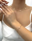 Fashion One Chain + Bracelet White K3450 Alloy Geometric Pearl Chain Bracelet Necklace Set