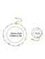 Fashion One Chain + Bracelet Gold 3450 Alloy Geometric Pearl Chain Bracelet Necklace Set