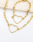 Fashion Silver Alloy Hollow Heart Bracelet Necklace Set
