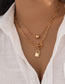 Fashion Silver Alloy Gold Lock Ot Buckle Double Layer Necklace