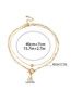 Fashion Gold Alloy Gold Lock Ot Buckle Double Layer Necklace
