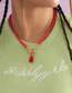 Fashion Necklace Gold + Red 5098 Geometric Gummy Bear Ot Buckle Clay Necklace