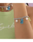 Fashion Silver Geometric Diamond Claw Chain Gummy Bear Necklace