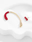 Fashion Single Red Metal Drip Geometric Stud Earrings