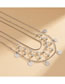 Fashion Silver Copper Diamond Disc Fringe Layered Necklace