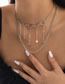 Fashion Silver Alloy Pentagram Tassel Love Double Layer Necklace