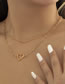 Fashion Gold Alloy Chain Hollow Heart Double Layer Necklace