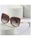 Fashion Dotted Frame Gray Powder Pc Irregular Large Frame Sunglasses
