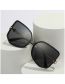 Fashion Powder Frame Black And Gray Sheet Pc Irregular Large Frame Sunglasses