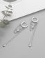 Fashion Silver Brass Diamond Chain Tassel Drop Earrings