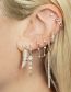 Fashion Silver Copper Inlaid Zirconium Hollow Twist Earrings