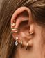 Fashion Silver Metal Zirconium Geometric Stud Earrings