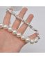 Fashion Bracelet Metal Irregular Broken Silver Pearl Beaded Bracelet