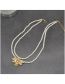 Fashion Gold Pearl Beads And Diamonds Bee Double Layer Necklace