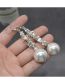 Fashion Silver Metal Crushed Silver Pearl Earrings