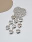 Fashion Silver Metal Flash Diamond Heart Pin