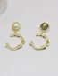 Fashion Gold Metal Pearl C Stud Earrings