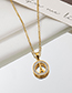 Fashion Golden Clover Titanium Steel Set With Zirconium Four-leaf Clover Round Necklace