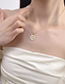 Fashion Golden Vertical - Heart To Heart Titanium Steel Set Zirconium Heart To Heart Round Necklace