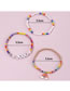 Fashion Suit Rice Beads Alphabet Beads Beads Drop Oil Rainbow Bracelet Set  Plastic%2fresin