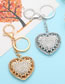 Fashion Silver Alloy Diamond Cutout Heart Keychain  Alloy