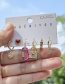 Fashion Color 6-piece Set Of Copper Inlaid Zircon Drip Oil Love Lock Earrings