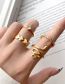 Fashion Gold Alloy Serpent Heart Ring Set
