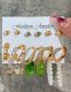 Fashion Gold Alloy Diamond Chain Butterfly Earrings Set