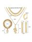 Fashion Gold-2 Alloy Snake Earring Bracelet Ring Necklace Set