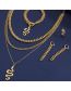 Fashion Gold Alloy Snake Hoop Double Layer Necklace