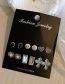 Fashion Silver Alloy Diamond Cross Heart Stud Earrings Set
